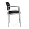 Lesro Lenox Steel Hip Chair Metal Frame, Silver, MD Black Upholstery LS1161 - alternate 2